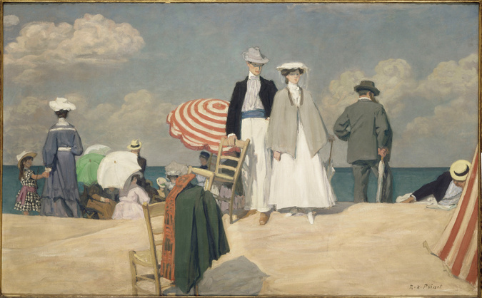 Plage de Cabourg, ambiance Belle Époque, univers pictural de René-Xavier Prinet